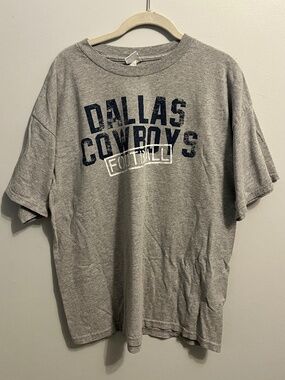 Dallas Cowboys Authentic Apparel Football Tee Heather Gray Navy XL NFL